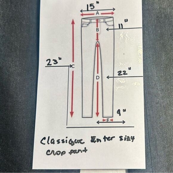 Classics Entier Women's Dark Gray Crop Wide Leg Cuffed Pants Size 4 - Picture 8 of 8